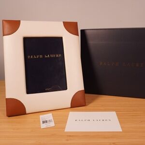 Ralph Lauren Home Ryan Frame 5x7 Cream Saddle Leather Picture Frame
